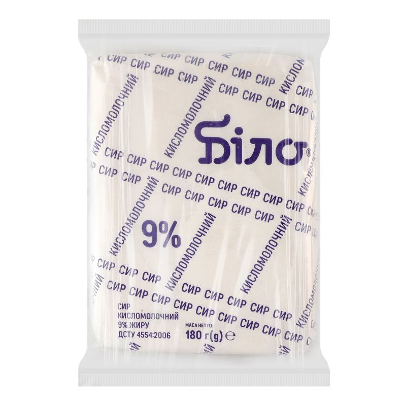 Сир к/м Біло еколін 9% 180г